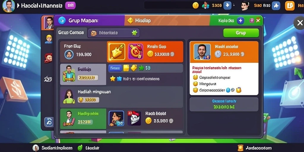 Tangkapan layar menampilkan dashboard permainan yang menarik.